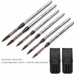 Dainayw Squirrel Hair Reisiv&auml;rvipintslid, 6 tk. Peene joonega pintsliga kokkut&otilde;mmatav disainitud &uuml;mbriskork v&auml;litingimustes akvarell-gua&scaron;&scaron;-akr&uuml;&uuml;lmaalimiseks 6#