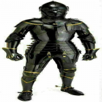 Kandatav keskaegne r&uuml;&uuml;tli&uuml;likond, kogu keha soomusr&uuml;&uuml; Black Knight
