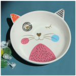Les Tr&eacute;sors De Lily [A0179] - T&uuml;hi keraamiline kauss  Cats  valge mitmev&auml;rviline - 13x3. 5 cm NA mitmev&auml;rviline