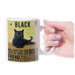 Les Tr&eacute;sors De Lily [R1787] &ndash; must keraamiline kruus  Cats  (must) - 95x80 mm kollane