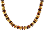 Les Tr&eacute;sors De Lily [R3681] - K&auml;sitsi valmistatud kaelakee  Inspiration  Amber 3 tooni - 45 cm 6 mm pruun