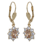 Les Tr&eacute;sors De Lily [R4779] - kullatud liiprid  Victorina  kuldne merevaik - 15x11 mm pruun