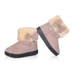 DYS Girls Armsad Bowknot &uuml;hev&auml;rvilised talvised soojad lumesaapad, libisevad lamedad kingad 25