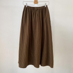 Johnature Jaapani triibulised naiste puuvillased linased seelikud kevadvintage k&otilde;ik sobivad elastsed v&ouml;&ouml;taskud seelikud One Size tumepruun v&auml;rv