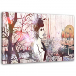 L&otilde;uenditr&uuml;kk Vintage Woman Abstract 60x40 roosa