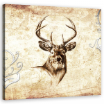 L&otilde;uendiprint Deer Vintage 30x30 beež