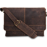 Meeste 18-tolline Retro Buffalo Hunter nahast s&uuml;learvuti kott kontorikohver 18 X 13 X 4.5 in pruun