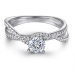 Bague Ringen 925 Sterling h&otilde;bedane s&otilde;rmus, teemant, inkrusteeritud teemant, naiste kolmanda elu s&otilde;rmus, moodne kihlas&otilde;rmus teemant 0.5ct US No.5 h&otilde;be