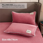 Elastse ribaga varustatud lina fliisist &uuml;lipehme madratsi kate Flanell paks voodilina tolmukaitsega voodikaunistus Only 2 pcs Pillowcase sinine