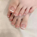 24 tk/komplekt Quick Nails Lihtsad valge servaga prantsuse varbak&uuml;&uuml;ned kunstnaelad kleebis kantav veekindel manik&uuml;&uuml;r viimistletud k&uuml;&uuml;ned