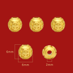 4/5 tk Hiina stiilis antiikkullasulamist tarvikud ehete komponentide valmistamiseks DIY kaelakee k&auml;ev&otilde;ru k&otilde;rvar&otilde;ngas 6mm 4pcs kuld