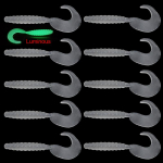 10 tk Jigging pehmest silikoonist kalap&uuml;&uuml;gi landid 3,5 cm 5,5 cm krevettide kalal&otilde;hnalised voblerid spiraalsaba kunstlikud ujumisriistad.