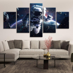 HD Print Painting Modular Pictures 5 Piece Space Astronaut Wall Art Plakat Moodne kodukaunistuse l&otilde;uend 40x60cm*2 40x80cm*2 40x100cm*1 gray