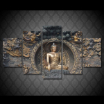 Moodne HD l&otilde;uendist seinakunsti plakat kodukaunistus elutuba 5 paneelikujuline Buddha prinditav maal Modulaarne pildiraam 20x35cm*2 20x45cm*2 20x55cm*1
