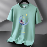 Moon Astronaut 10 v&auml;rvi Puhas puuvillane l&uuml;hikeste varrukatega T-s&auml;rk Meeste &uuml;mara kaelusega lahtine t-s&auml;rk suur suurus S-6XL S heleroheline v&auml;rv