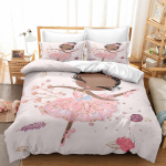 3D balletit&uuml;druku voodipesu Queen King T&auml;issuuruses kahe &uuml;heinimesevoodiga t&uuml;drukute roosa tekk ja padjap&uuml;&uuml;riga voodipesu AU Single 140x210cm