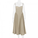 Naiste mood vabaaja maksikleit varrukateta elegantne l&otilde;hestatud pikad kleidid pitsist peokleit S parkkoor