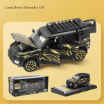 1/32 Scale Land Rover Defender 110 Diecast automudeli m&auml;nguasi, tagasit&otilde;mmatav m&auml;nguasi koos heli ja valgusega lastele v&auml;ikelastele poistele t&uuml;drukutele m&otilde;eldud kingituste kollektsioon 1/32-15.3x6.3x6cm must