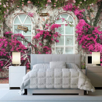 Seinapildid Loovus Valged Lillad Lilled Seinatapeet Tapeet Fotoseinapildid Seinapildid Seinafotodele 3D Seinamaal Dekoratiivne 3D Stereo Tapeet 200 cm(W) x 140 cm(H)