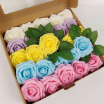 25 tk 8 cm t&otilde;elise v&auml;limusega vahtplastist v&otilde;ltsroosid varrega kunstlilled pruudikimpude jaoks pulmapeolaudade kaunistamiseks mitmev&auml;rviline