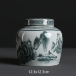 Antiikne sinine ja valge portselanist tee Caddy kodukommid niiskuskindel paak K&ouml;&ouml;k teravilja s&auml;ilituskonteiner Teelaua tarvikud A3