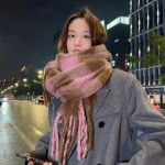 Ruuduline sall Kabelaud Pehmed Luksuslikud Sallid Naiste Talvised Soojad Kahe kasutusega pikk Sall Vintage paksendatud Pashmina Sallid 200*30cm must