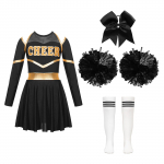 Cheer Leader Halloweeni kost&uuml;&uuml;m t&uuml;drukutele pikkade varrukatega kleidiriietus pom pomidega cheerleading tantsimiseks 15-16 Years
