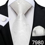 H&otilde;behall 8,5 cm kaelasideme komplekt meestele T&auml;istriibuline siidist lips Hanky ​​mansetin&ouml;&ouml;bid Pulma&auml;ri lips N-7980