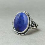 Tugev 925 Sterling H&otilde;bedast S&otilde;rmus, Lapis Lazuli S&otilde;rmus, K&auml;sit&ouml;&ouml; Disaineris&otilde;rmus, Boheemlaslik S&otilde;rmus, S&uuml;nnip&auml;evakingitus, J&otilde;uluehted, S&otilde;rmus Naistele 6
