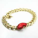 Huulte dekoratiivne kaelakee mood liialdatud Euroopa ja Ameerika aksessuaarid rangluu kett punane huul l&uuml;hike ehted naiste teemantkraed punane