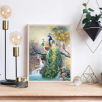 5D DIY teemantmaaling paabulinnu ristpistes komplekt Mosaiik Teemanttikandid Roos T&auml;is &uuml;mmargune kandiline puur Kodukaunistus Round 40x50cm