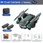 Uus mini-droon-GPS-droon-professionaalne HD-kaamera aerofotograafia takistuste v&auml;ltimise drooniga kokkupandav nelja rootoriga helikopteri kaugus Dual Camera-2*Battery
