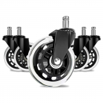 Kontoritooli rataste asendus PU vaiksed libisemisrattad 5 tk 3-tollise l&auml;bim&otilde;&otilde;duga lai universaalne sobiv