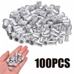 100 tk terasest alumiiniumist needimutrite komplekt keermestatud neetmutri sisestused rivmutri mutterid M4 M5 M6 M8 segakomplekti parandust&ouml;&ouml;riistad 100pcs