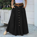 Naiste k&otilde;rge v&ouml;&ouml;kohaga puhkusepeo t&auml;ispikk seelik Suurem&otilde;&otilde;dulised Baggy Maxi seelikud XXXXXL must