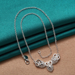 URMYLADY 925 h&otilde;bedane s&uuml;damega 18-tolline ripatsiga kaelakee naistele pulmakihluse moeehted 45cm