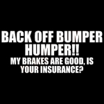 BACK OFF BUMPER HUMPER Letters Automaasturi kleebis Akna dekoratiivne vin&uuml;&uuml;lkleebis must