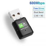600Mbps USB WiFi-adapter Kahe sagedusega 2,4G 5Ghz 802.11AC traadita v&otilde;rgukaardi tasuta draiver USB WIFI Dongle Antenni Wifi vastuv&otilde;tja arvuti arvuti s&uuml;learvuti jaoks