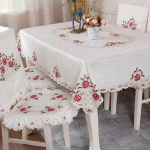 Euroopa tikandiga lauakate &uuml;mmargune laudlina kangast kandiline pits pastoraalne laudlina lill Lihtne kaasaegne s&ouml;&ouml;gilaud 1pcs chair cover45mm