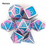 7 tk sinist roosat standardset metallist t&auml;ringut t&auml;ismetallist mitmetahuline t&auml;ringukomplekt, mis sobib rollim&auml;nguks RPG lauam&auml;ngu kaardim&auml;nguks mitmev&auml;rviline