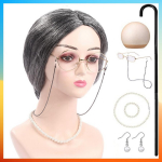 2025 Halloweeni Vanaema Parukas Sirge Parukas Cosplay jaoks hall