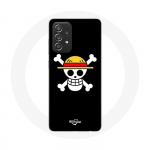 Coque pour Samsung Galaxy A33 5G One Piece Manga Tete de Mort Fond Noir