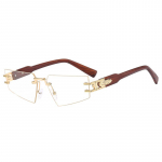 Punk &auml;&auml;risteta kolmnurga p&auml;ikeseprillid Meeste Mood Vintage Trendikas V&auml;ikese raamiga p&auml;ikeseprillid Raamita prillid UV 400