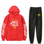 R&auml;ppar Juice Wrld Print S&uuml;gis/talv meeste/naiste puuvillane dressi&uuml;likond vabaaja kapuuts + p&uuml;ksid 2tk Komplektid T&auml;navar&otilde;ivad Unisex r&otilde;ivad L