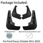 Porilauad Ford Focus MK3 3 5dr Estate Kombi porilappidele 2011- 2017 Pritsmekaitse porilaudade porilappide eesmised tagumised autotarvikud Focus MK3 3 black