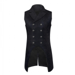 Meeste varrukateta punk-kaelarihm kaherealine Steampunk gooti mantel Vest Court Swallowtail L must
