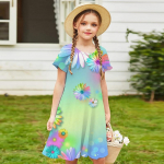 T&uuml;drukute 3D Prinditud kleidid Lastele T&uuml;drukutele Varrukateta Printsess Kleit Tank 3D Mitmev&auml;rviline karikakraprintidega kleit 80 mitmev&auml;rviline