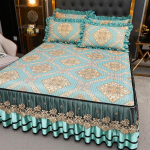 Summer Ice Silk Cool Latex Summer Mat Voodiseelik Kolmeosaline eemaldatav pitsist voodikate Konditsioneeri matt 150*200cm 3pcs