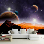 3D stereo udukogu universum loodussein Elutoa lastetoa maastikukujunduse tapeet 200 cm(W) x 140 cm(H)