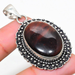 Natural Bloodstone Gemstone Handmade 925 Sterling Silver Pendant 2.13 c0n67
